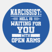 Narcissist Ronde Sticker (Voorkant)