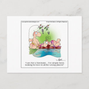 NARCISSIST VROUW Briefkaart door April McCallum