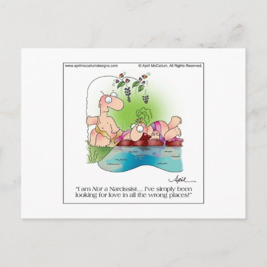 NARCISSIST VROUW Briefkaart door April McCallum (Voorkant)