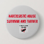 Narcissistic Abuse Survivor en Thriver Button (Voorkant)