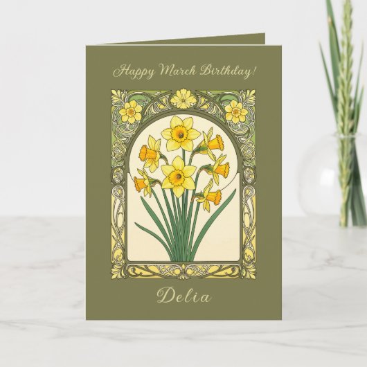 Narcisstraling De maartgeboortebloem Kaart (Voorkant)