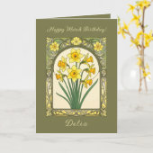 Narcisstraling De maartgeboortebloem Kaart (Gele Bloem)