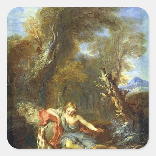 Narcissus, 1728 vierkante sticker (Voorkant)