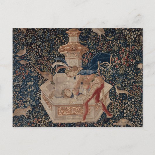 Narcissus at the Well, Medieval Tapestry Briefkaart (Voorkant)