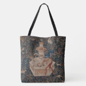 Narcissus at the Well, Medieval Tapestry Tote Bag (Achterkant)