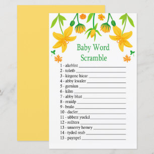 Narcissus Baby word scramble game
