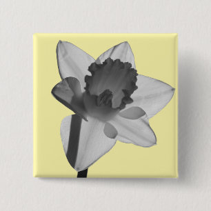 Narcissus Badge Vierkante Button 5,1 Cm