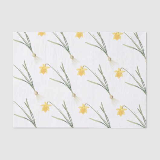 Narcissus Bloem Patroon Tissuepapier (Voorkant)
