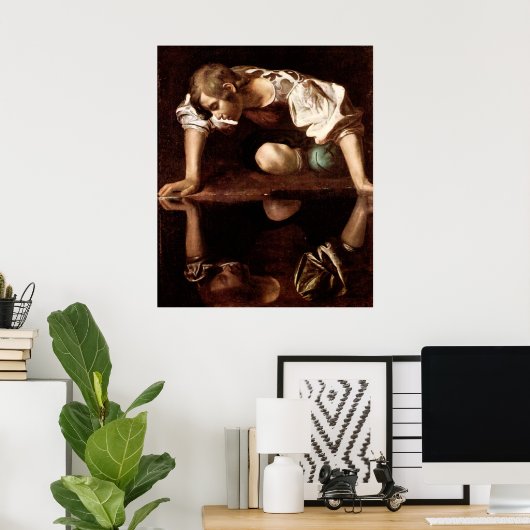 Narcissus Caravaggio Poster (Thuiskantoor)
