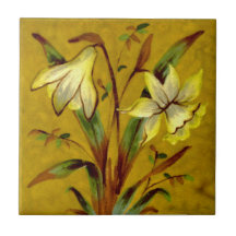 Narcissus Daffodil Barbotine Sherwin Cotton Repro