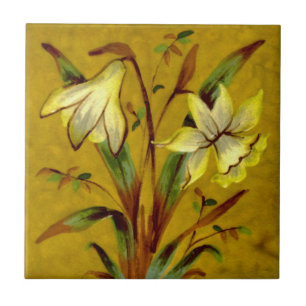 Narcissus Daffodil Barbotine Sherwin Cotton Repro Tegeltje