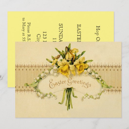 Narcissus Daffodil Lily van de Pasen Vallei Kaart (Voorkant / Achterkant)