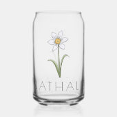 NARCISSUS December Geboorte Bloem Aangepaste naam Blikvorm Glas (Achterkant)