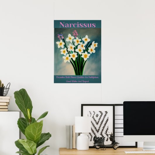 Narcissus December Poster van de Bloemkwaliteit (Thuiskantoor)