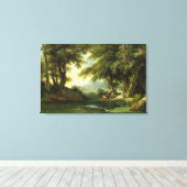 Narcissus die zijn reflectie bijsturen canvas afdruk (Insitu (Houten vloer))