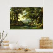 Narcissus die zijn reflectie bijsturen poster (Keuken)