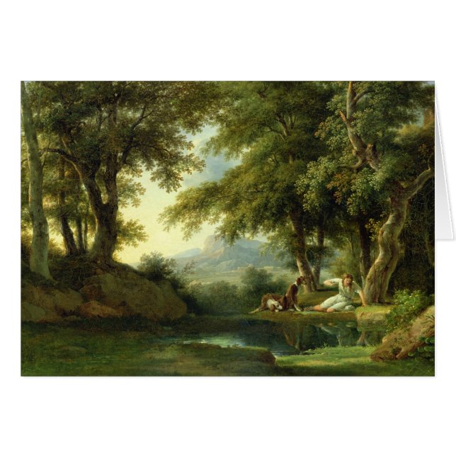 Narcissus die zijn spiegelbeeld bewondert (Voorkant Horizontaal)
