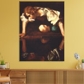 Narcissus door Michelangelo Merisi da Caravaggio Canvas Afdruk (Insitu (Woonkamer))