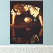 Narcissus door Michelangelo Merisi da Caravaggio Canvas Afdruk (Insitu (Houten vloer))