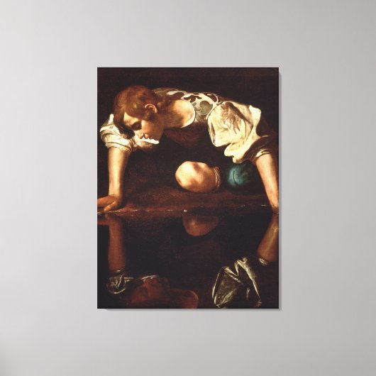 Narcissus door Michelangelo Merisi da Caravaggio Canvas Afdruk (Voorkant)