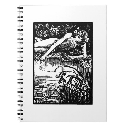 Narcissus Emile Alder Woodcut Print Notitieboek (Voorkant)