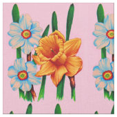 narcissus floral print stof (Close Up)
