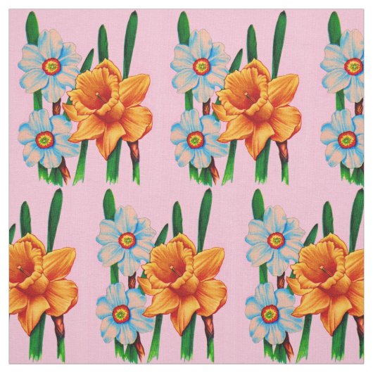 narcissus floral print stof (Swatch)