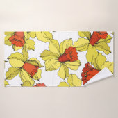 Narcissus florale botanische bloem Geel a Badhanddoek (Badhanddoek)