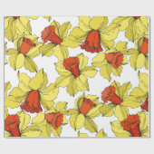  Narcissus florale botanische bloem Geel a Cadeaupapier (Vlak)
