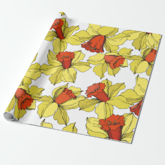 Narcissus florale botanische bloem Geel a Cadeaupapier