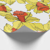  Narcissus florale botanische bloem Geel a Cadeaupapier (Hoek)