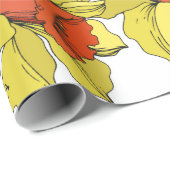  Narcissus florale botanische bloem Geel a Cadeaupapier (Rol Hoek)