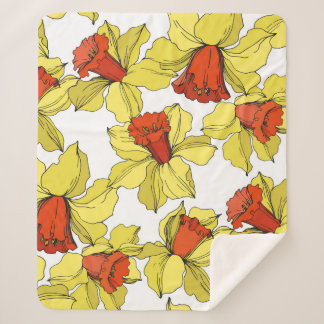 Narcissus florale botanische bloem Geel a Sherpa Deken