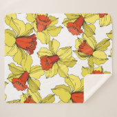  Narcissus florale botanische bloem Geel a Sherpa Deken (Voorkant (horizontaal))