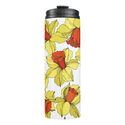  Narcissus florale botanische bloem Geel a Thermosbeker (Voorkant)