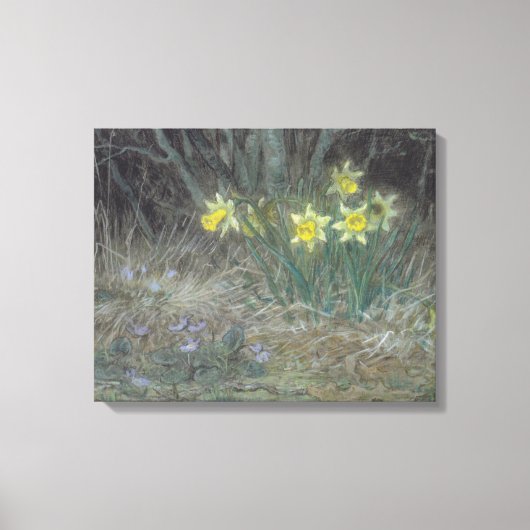 Narcissus Flowers and Violets (van Millet) Canvas Afdruk (Voorkant)