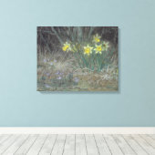 Narcissus Flowers and Violets (van Millet) Canvas Afdruk (Insitu (Houten vloer))
