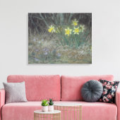 Narcissus Flowers and Violets (van Millet) Canvas Afdruk (Insitu (Woonkamer))