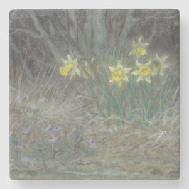 Narcissus Flowers and Violets (van Millet) Stenen Onderzetter