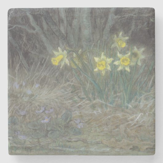 Narcissus Flowers and Violets (van Millet) Stenen Onderzetter (Voorkant)