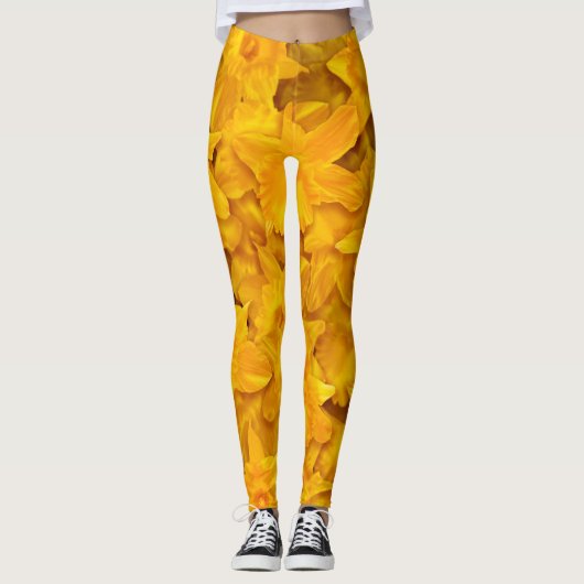 Narcissus Flowers Leggings (Voorkant)