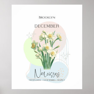 Narcissus Geboorte Bloem van December Poster