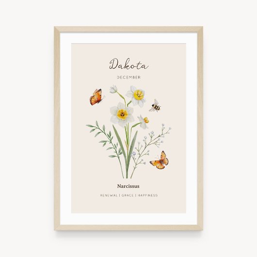 Narcissus Geboortemaand Bloem Poster