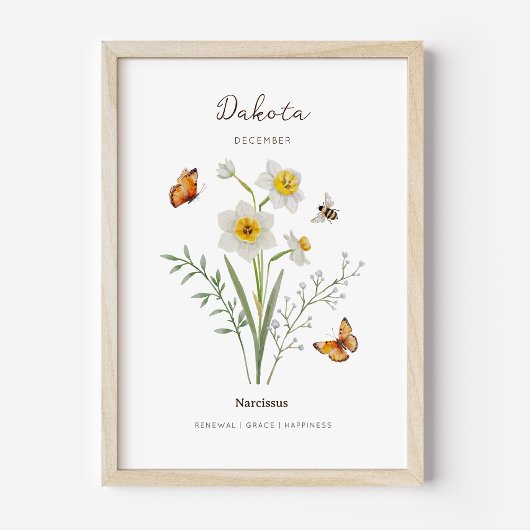 Narcissus Geboortemaand Bloem Poster