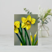 Narcissus Graphic Folie Feestdagen Briefkaart (Staand Voorkant)