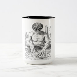 Narcissus Myth Minimalist Line Art Coffee Mug Tweekleurige Koffiemok