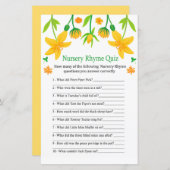 Narcissus Nursery Rhyme Quiz baby shower game (Voorkant / Achterkant)