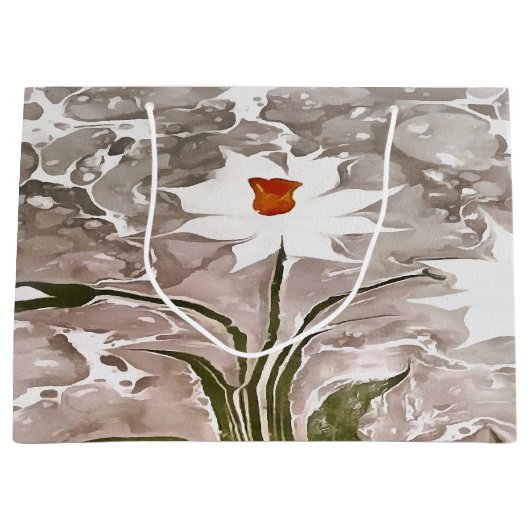 Narcissus on marble large cadeautasje (Voorkant)