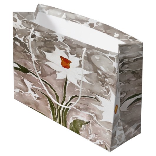 Narcissus on marble large cadeautasje (Achterkant Gekanteld)