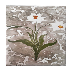 Narcissus on marble tegeltje